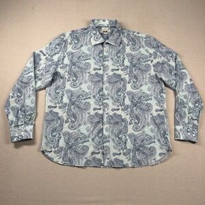 Joseph Aboud Shirt Mens 2xl Paisley Button Up Loud Dressy Casual Floral Modern‎